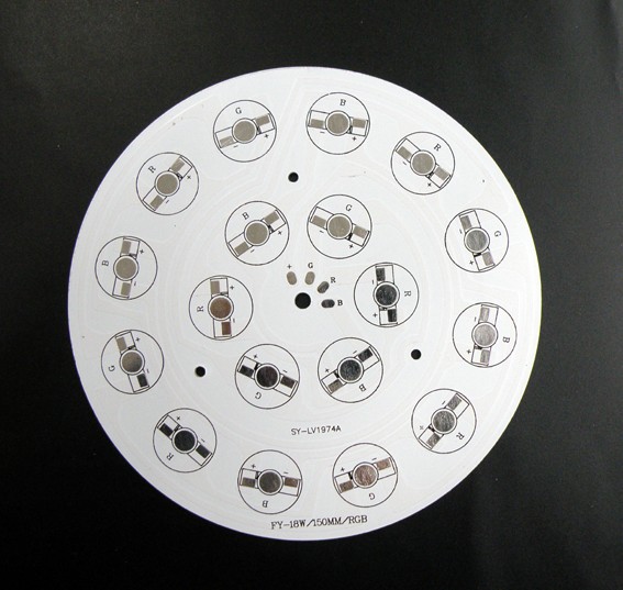 (image for) 18W LED High Power Aluminum Plate 6 Series Connections Common Anode Diameter 150mm
